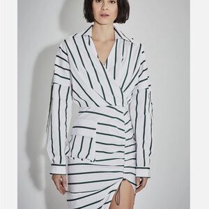 Et Oches collar asymmetrical shirt dress